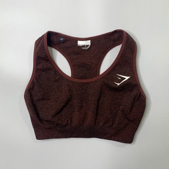 Gymshark Sports Bra Womens XS Extra Small Mahogany Vital Seamless Racerback - Picture 2 of 9
